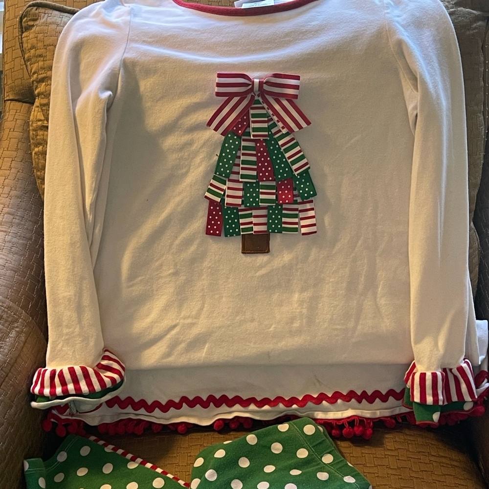 Girls Christmas pants and top